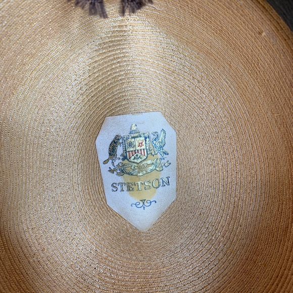 Vintage Stetson Straw Fedora Brown Hat 1950s 1960s Sz Original Box - Picture 5 of 13